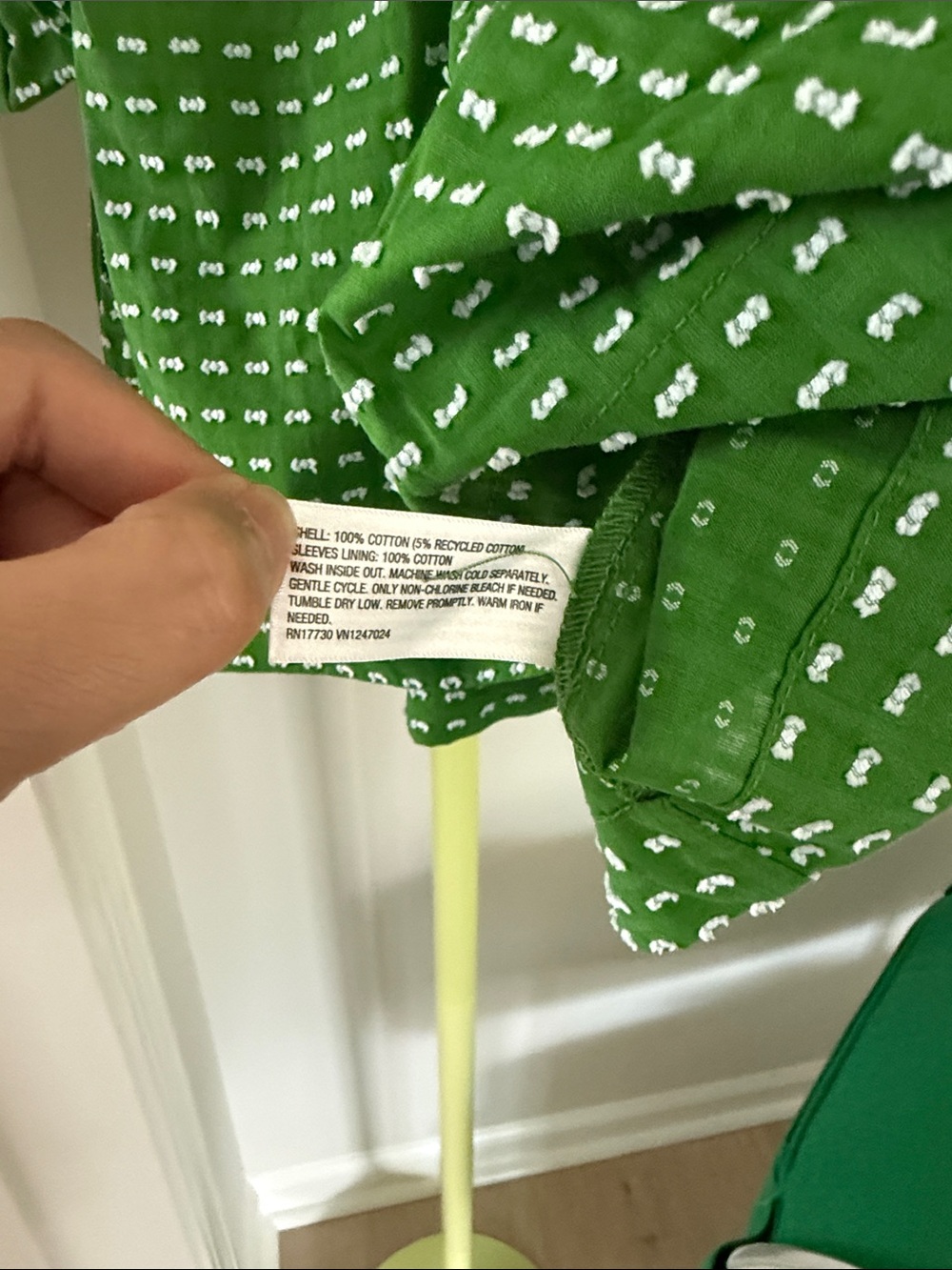 kate spade Bright Green Puff-Sleeve Tie-Neck Blouse - Picture 3 of 4